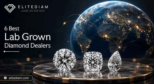 Round, cushion, and pear cut certified lab grown diamonds featured in the Best Lab Grown Diamond Dealers guide.
