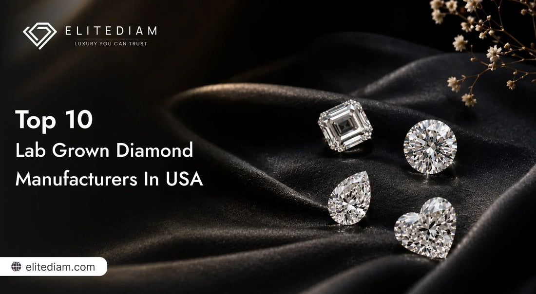 Top 10 Lab Grown Diamond Manufacturer in the USA Infographic by Elite Diam, Featuring Lab Grown Diamonds