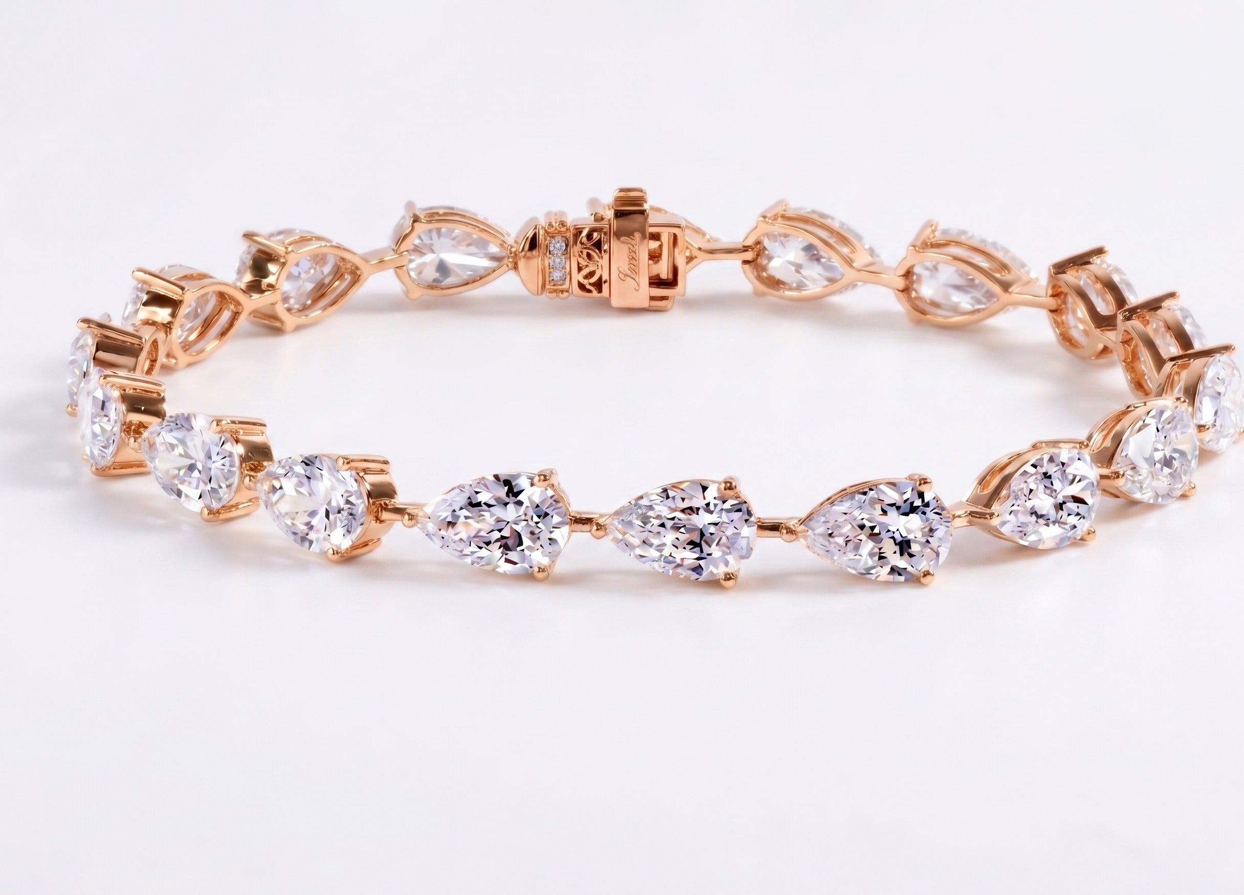 Pear Cut Lab-Grown Diamond Tennis Bracelet