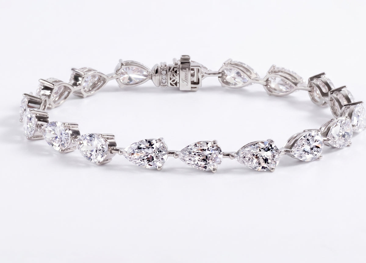 Pear Cut Lab-Grown Diamond Tennis Bracelet